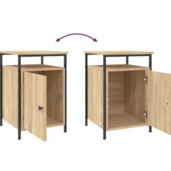 vidaXL - Nachtkastje - Bruin - Bewerkt hout - 2 stuks