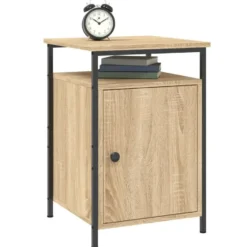 vidaXL - Nachtkastje - Bruin - Bewerkt hout - 2 stuks