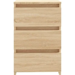 vidaXL - Nachtkastje - Bruin - Bewerkt hout - 2 stuks