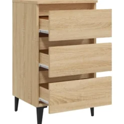 vidaXL - Nachtkastje - Bruin - Bewerkt hout