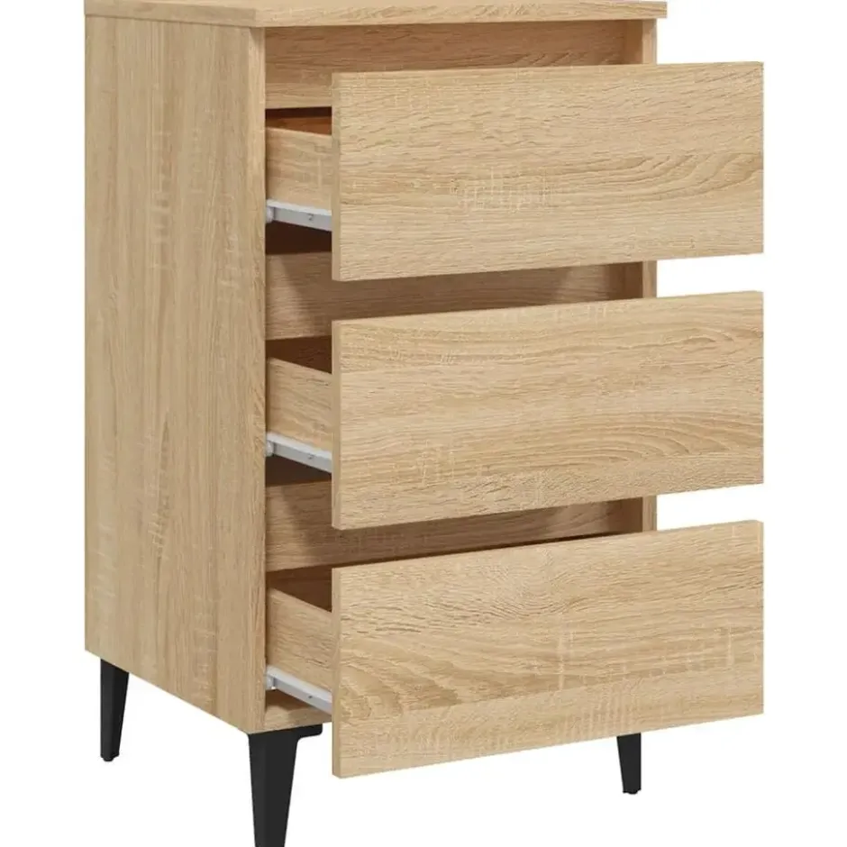 vidaXL - Nachtkastje - Bruin - Bewerkt hout