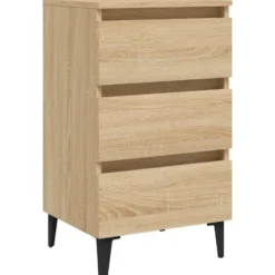 vidaXL - Nachtkastje - Bruin - Bewerkt hout
