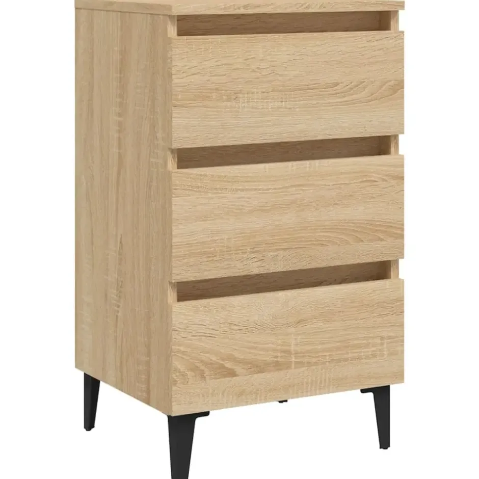 vidaXL - Nachtkastje - Bruin - Bewerkt hout