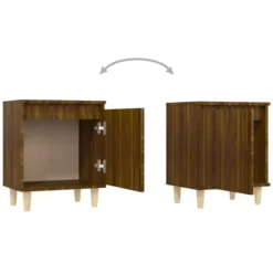 vidaXL - Nachtkastje - Bruin - Bewerkt hout - 2 stuks