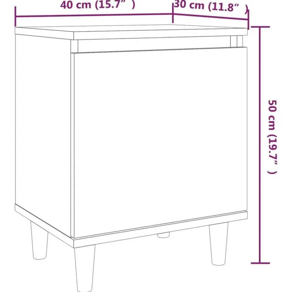 vidaXL - Nachtkastje - Bruin - Bewerkt hout - 2 stuks
