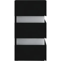 vidaXL - Nachtkastje met LED en 3 lades - Zwart - Bewerkt hout- 45x35x67 cm