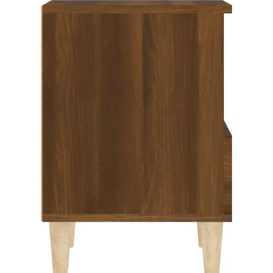 vidaXL - Nachtkastjes met houten poten - Bruin eiken - 40x35x50 cm - Set van 2