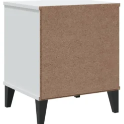 vidaXL - Nachtkastje VIKEN met metalen poten en 2 lades - Wit - 40x35x48 cm