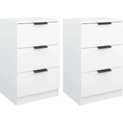 vidaXL - Nachtkastje - Wit - Bewerkt hout - 2 stuks