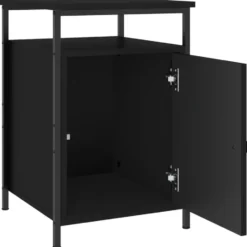 vidaXL - Nachtkastje - Zwart - Bewerkt hout - 2 stuks