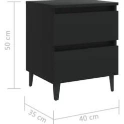 vidaXL - Nachtkastje - Zwart - Bewerkt hout