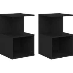 vidaXL - Nachtkastje - Zwart - Bewerkt hout - 2 stuks