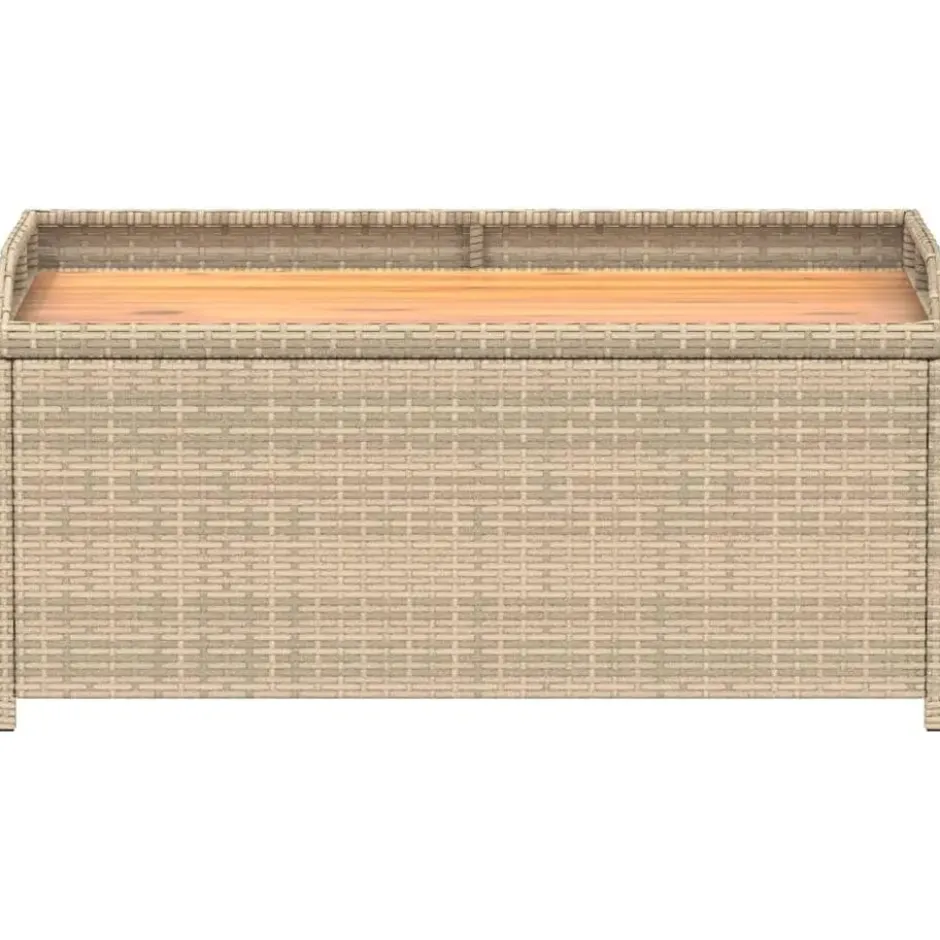 vidaXL - Opbergbankje bruin - Poly rattan en acaciahout - 100x50x52 cm