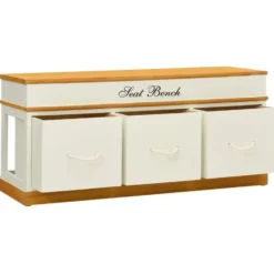 vidaXL - Opbergbank - Wit - Hout