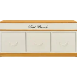 vidaXL - Opbergbank - Wit - Hout