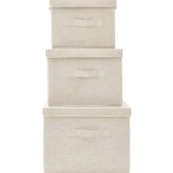 vidaXL - Opbergbox Opbergboxen - Crème - Stof