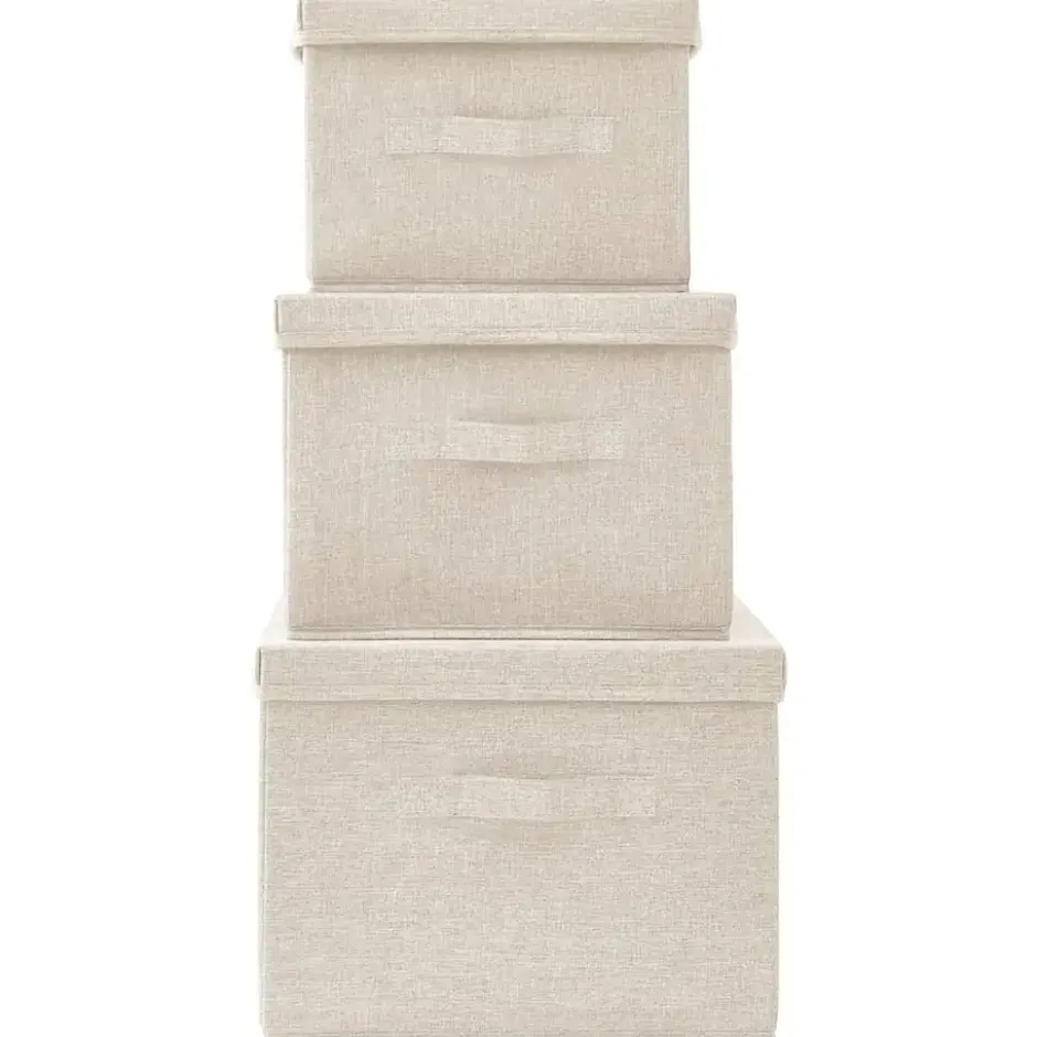 vidaXL - Opbergbox Opbergboxen - Crème - Stof