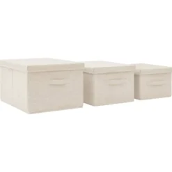 vidaXL - Opbergbox Opbergboxen - Crème - Stof