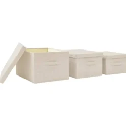 vidaXL - Opbergbox Opbergboxen - Crème - Stof