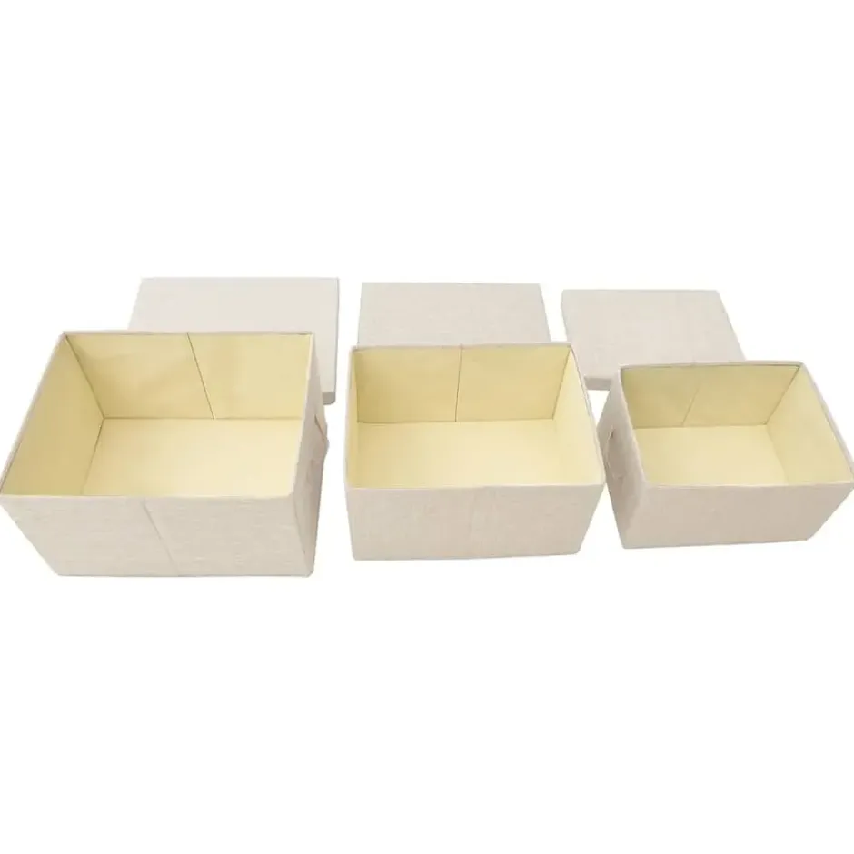 vidaXL - Opbergbox Opbergboxen - Crème - Stof