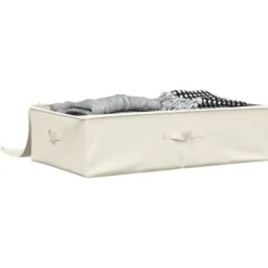vidaXL - Opbergbox Opbergboxen - Crème - Stof - 2 stuks