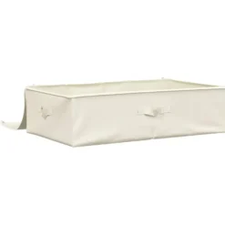 vidaXL - Opbergbox Opbergboxen - Crème - Stof - 2 stuks