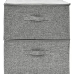 vidaXL - Opbergbox Opbergboxen - Grijs - Stof - 2 stuks