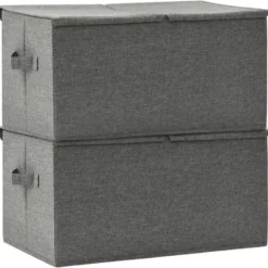 vidaXL - Opbergbox Opbergboxen - Antraciet - Stof - 2 stuks