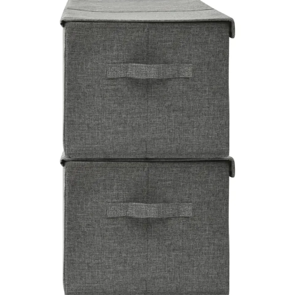 vidaXL - Opbergbox Opbergboxen - Antraciet - Stof - 2 stuks