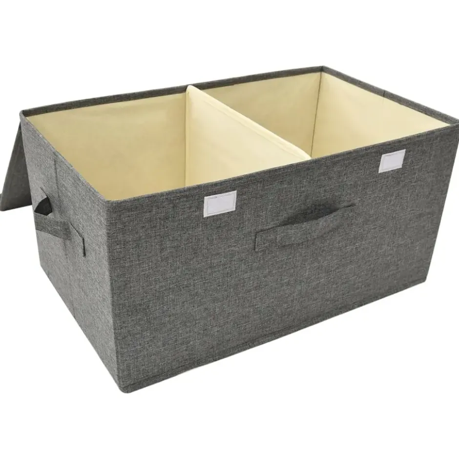 vidaXL - Opbergbox Opbergboxen - Antraciet - Stof - 2 stuks