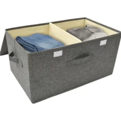 vidaXL - Opbergbox Opbergboxen - Antraciet - Stof - 2 stuks