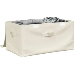 vidaXL - Opbergbox Opbergboxen - Crème - Stof - 2 stuks