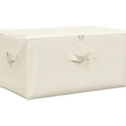 vidaXL - Opbergbox Opbergboxen - Crème - Stof - 2 stuks