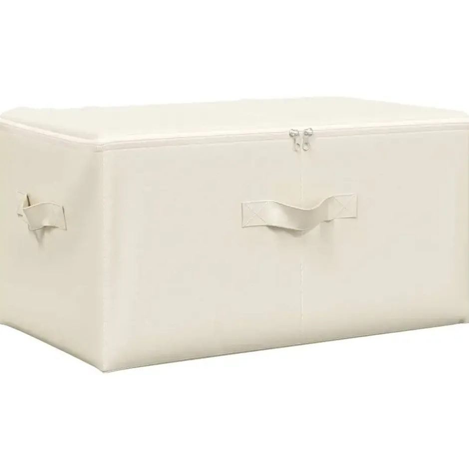 vidaXL - Opbergbox Opbergboxen - Crème - Stof - 2 stuks
