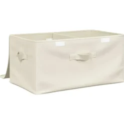 vidaXL - Opbergbox Opbergboxen - Crème - Stof - 2 stuks