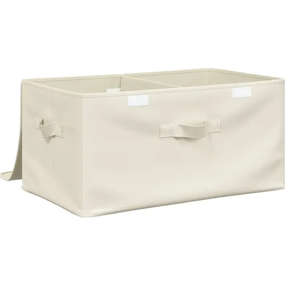 vidaXL - Opbergbox Opbergboxen - Crème - Stof - 2 stuks