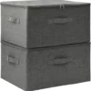 vidaXL - Opbergbox Opbergboxen - Antraciet - Stof - 2 stuks