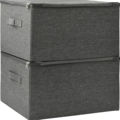 vidaXL - Opbergbox Opbergboxen - Antraciet - Stof - 2 stuks