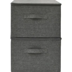 vidaXL - Opbergbox Opbergboxen - Antraciet - Stof - 2 stuks