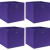 vidaXL - Opbergbox - Paars - Stof - 4 stuks