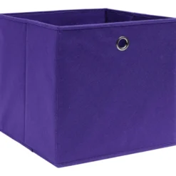 vidaXL - Opbergbox - Paars - Stof - 4 stuks