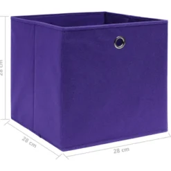 vidaXL - Opbergbox - Paars - Stof - 4 stuks