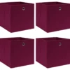 vidaXL - Opbergbox - Rood - Stof - 4 stuks