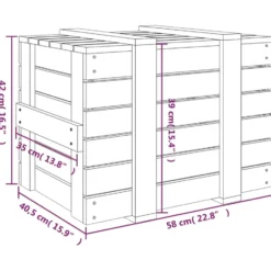 vidaXL - Opbergbox - Wit - Grenenhout - 58 x 40.5 x 42 cm