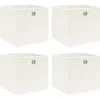 vidaXL - Opbergbox - Wit - Stof - 4 stuks