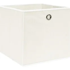 vidaXL - Opbergbox - Wit - Stof - 4 stuks