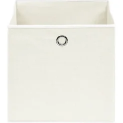 vidaXL - Opbergbox - Wit - Stof - 4 stuks