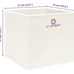 vidaXL - Opbergbox - Wit - Stof - 4 stuks