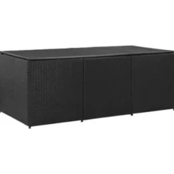 vidaXL - Opbergbox - Zwart - Poly rattan - 180 x 90 x 70 cm