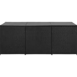 vidaXL - Opbergbox - Zwart - Poly rattan - 180 x 90 x 70 cm
